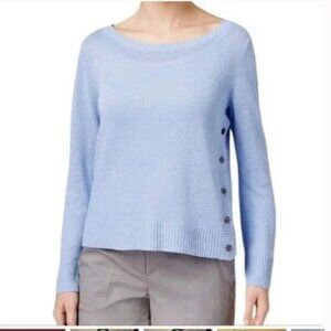 Eileen Fisher 100% Linen Sweater Light Blue XL Womens